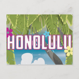 Carte Postale Affiche de voyage vintage Honolulu, Hawaï, États-U