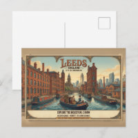 Affiche de voyage vintage Leeds Angleterre