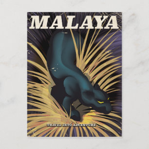 Carte Postale Affiche de voyage vintage Malaya.
