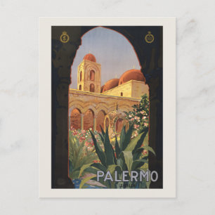 Carte Postale Affiche de voyage vintage Palermo Sicilia années 1