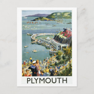 Carte Postale Affiche de voyage vintage Plymouth Angleterre