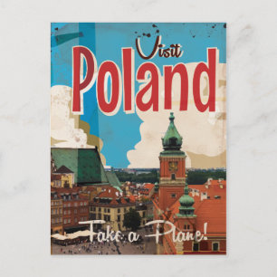 Carte Postale Affiche de voyage vintage Pologne