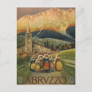 Carte Postale Affiche de voyage vintage pour Abruzzes, Italie.