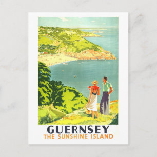 Carte Postale Affiche de voyage vintage pour Guernsey