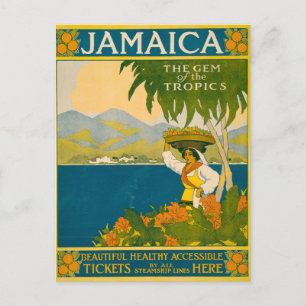 Carte Postale Affiche de voyage vintage pour la Jamaïque