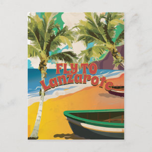Carte Postale Affiche de voyage vintage pour Lanzarote