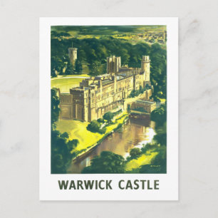 Carte Postale Affiche de voyage vintage pour le château de Warwi