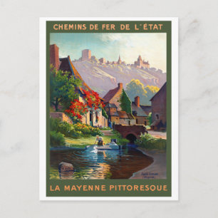 Carte Postale Affiche de voyage vintage restaurée de France Maye