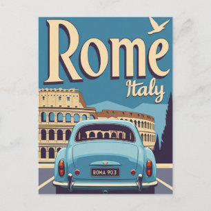Carte Postale Affiche de voyage Vintage Rome Italie Colisée