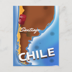 Carte Postale Affiche de voyage vintage Santiago Chili