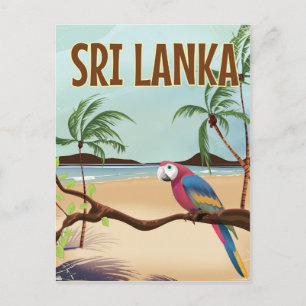 Carte Postale affiche de voyage vintage Sri Lanka Beach