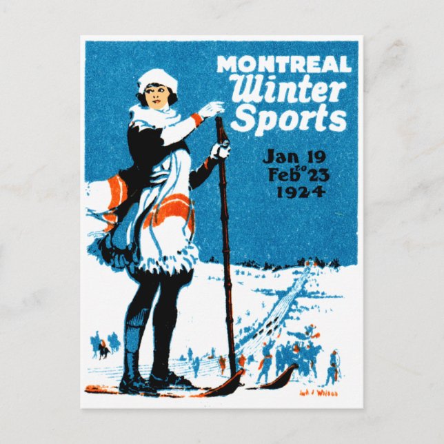 Carte Postale Affiche des sports d'hiver de Montréal 1924 (Devant)