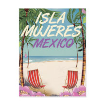 Affiche d'Isla Mujeres Mexico Beach