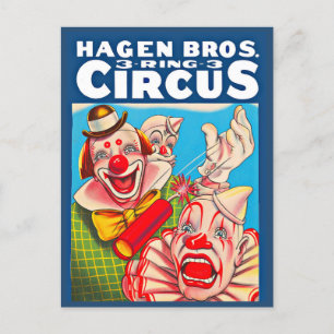 Carte Postale Affiche du cirque Hagen Brothers dans les années 1