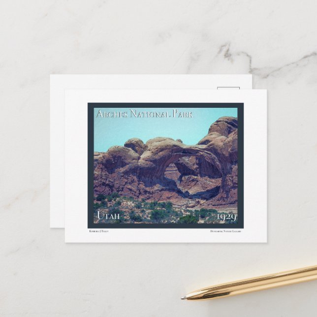 Carte Postale Affiche du parc national Arches (Devant/Arrière en situation)