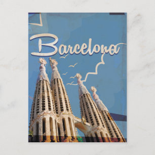 Carte Postale Affiche du Vintage voyage de Barcelone