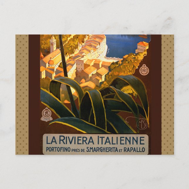 Carte Postale Affiche italienne Riviera Europe Italy Travel (Devant)