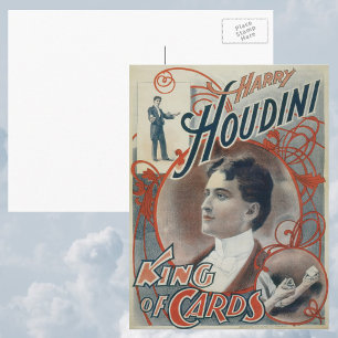 Carte Postale Affiche Magique Vintage, Magicien Harry Houdini