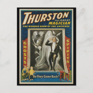 Carte Postale Affiche Magique Vintage, Thurston, Le Grand Magici