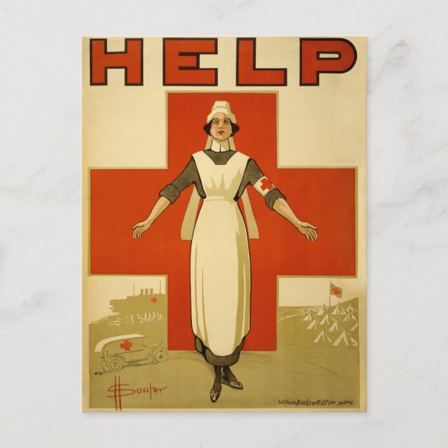 Carte Postale affiche originale de la Croix-Rouge Nursen (Devant)