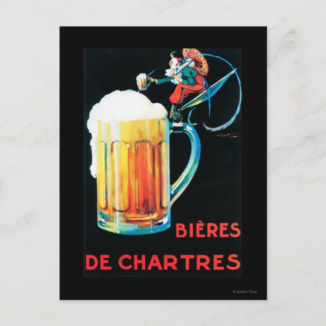 Carte Postale Affiche promotionnelle des bières de Chartres (Devant)
