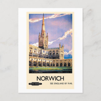 Carte Postale Affiche publicitaire des trains Norwich
