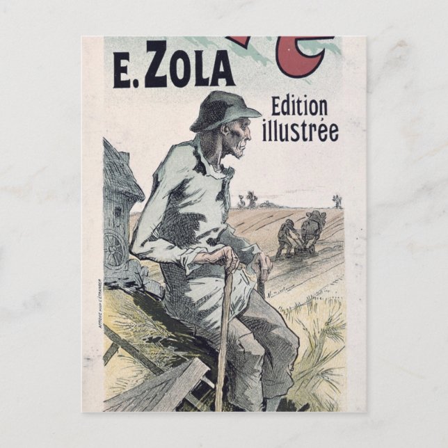 Carte Postale Affiche publicitaire pour 'La Terre' d'Emile Zola, (Devant)