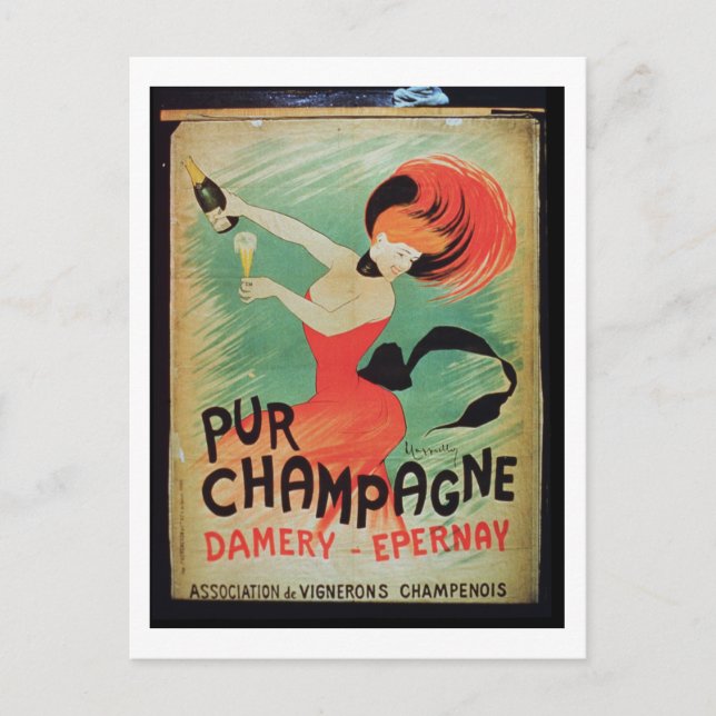 Carte Postale Affiche publicitaire 'Pur Champagne', de Damery, E (Devant)