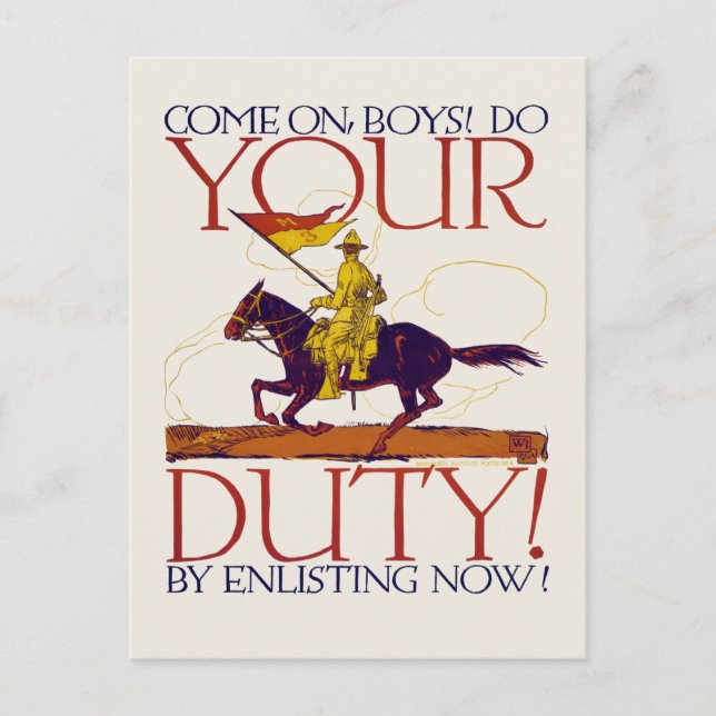 Carte Postale Affiche recruteuse 01 de Première Guerre Mondiale (Devant)