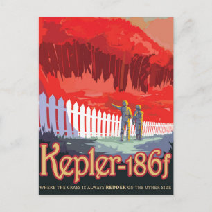 Carte Postale Affiche rétro de l'espace de Kepler-186f.