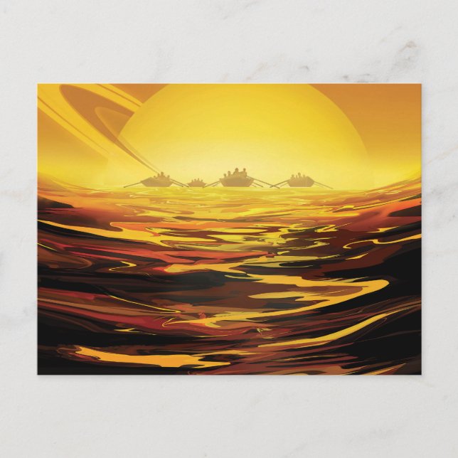 Carte Postale Affiche rétro de l'espace - Titan, la plus grande  (Devant)