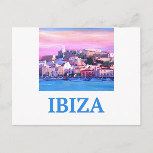 Carte Postale Affiche Rétro Vieille Ville et Port d'Ibiza