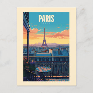 Carte Postale Affiche rétro - voyage - vintage - Paris