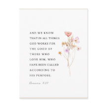 Affiche Romains 8:28 Toutes choses concourent au b