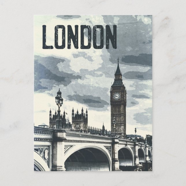 Carte Postale Affiche vintage à Londres (Devant)