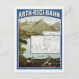 Carte Postale Affiche Vintage Arth Rigi Bahn Suisse 1892