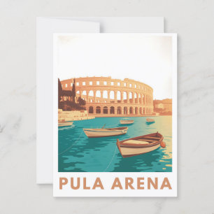 Carte Postale Affiche vintage de l'Arène de Pula – Amphithéâtre