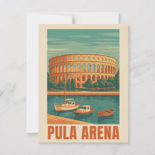 Carte Postale Affiche vintage de l'Arène de Pula – Amphithéâtre