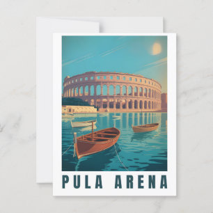 Carte Postale Affiche vintage de l'Arène de Pula – Amphithéâtre