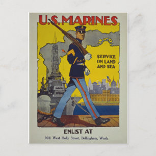Carte Postale Affiche vintage de l'engagement de la marine améri