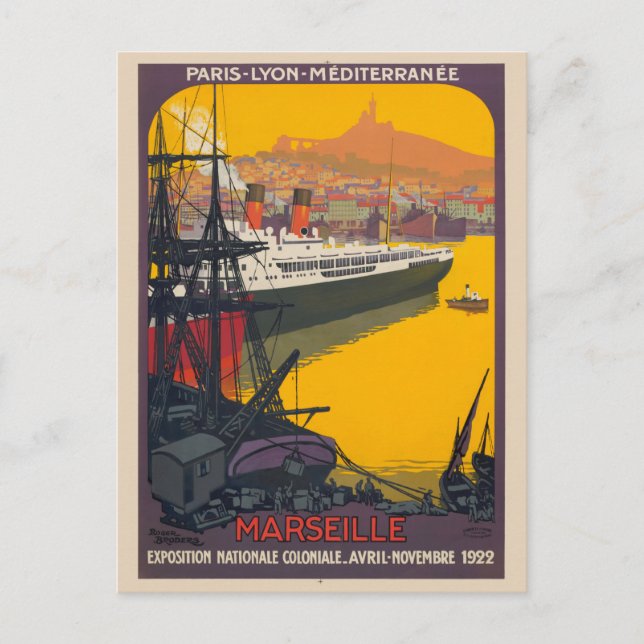 Carte Postale Affiche Vintage de Marseille France 1922 (Devant)