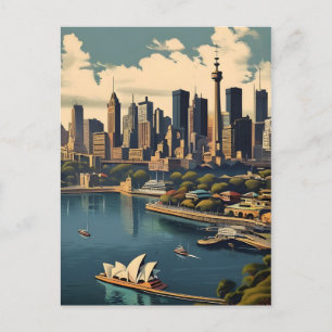 Carte Postale Affiche vintage de Sydney