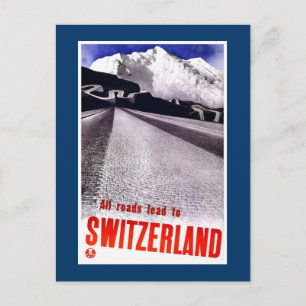 Carte Postale "Affiche Vintage de voyage en Suisse"