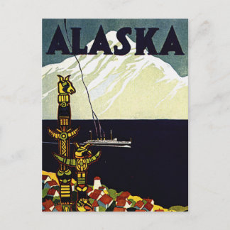 Carte Postale affiche vintage en alaska