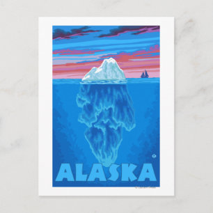 Carte Postale Affiche Vintage voyage AlaskaIceberg