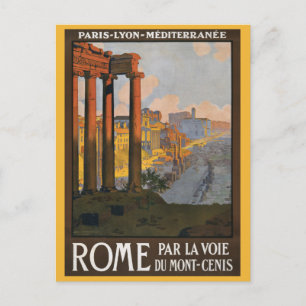 Carte Postale Affiche Vintage voyage de Rome restaurée