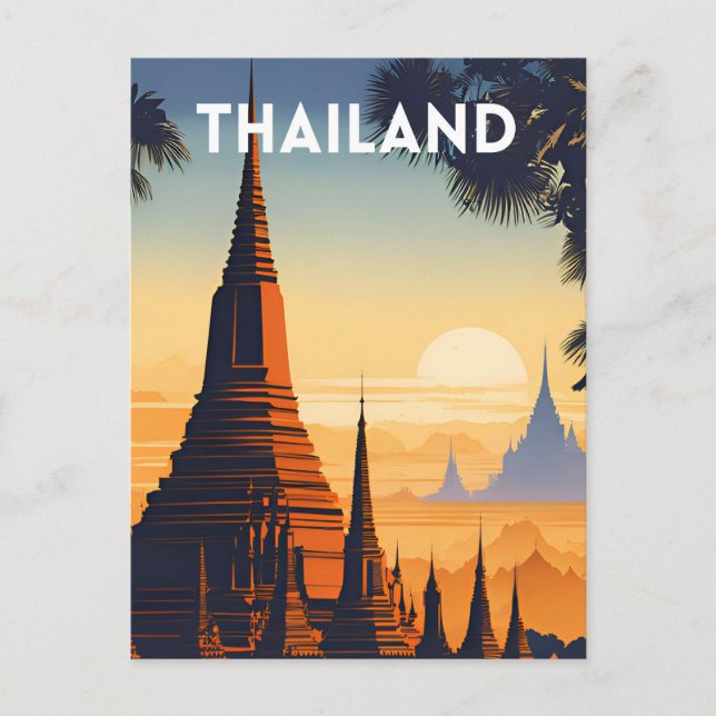 Carte Postale Affiche Vintage voyage en Thaïlande (Devant)