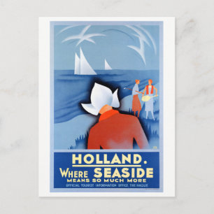 Carte Postale Affiche Vintage voyage restaurée de Holland Pays-B