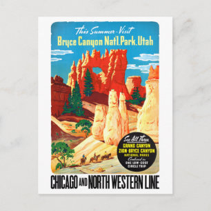Carte Postale Affiche Vintage voyage USA Utah restaurée