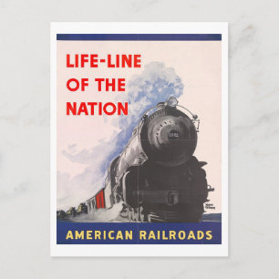 Carte Postale Affiche vintage WPA "Ligne de vie de la nation" Tr